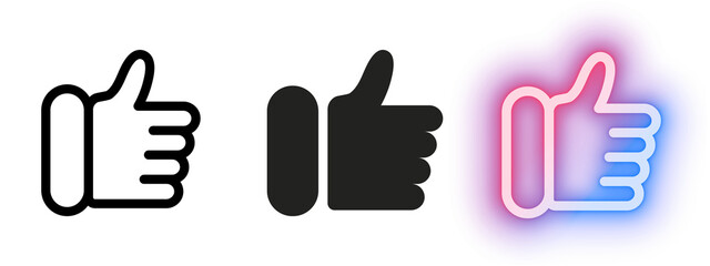 Fototapeta premium Vector of like thumb icons set