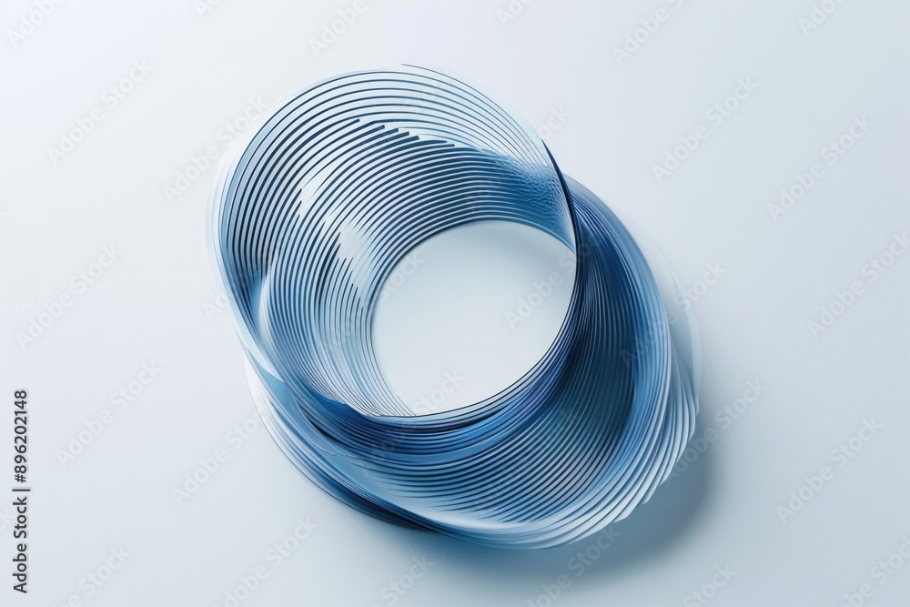 Poster close-up shot of a spiral-shaped object on a white surface, suitable for use in scientific or educat