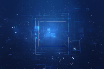 Fototapeta premium A binary background with dark blue and touches of neon highlights creating a technological and futuristic aesthetic
