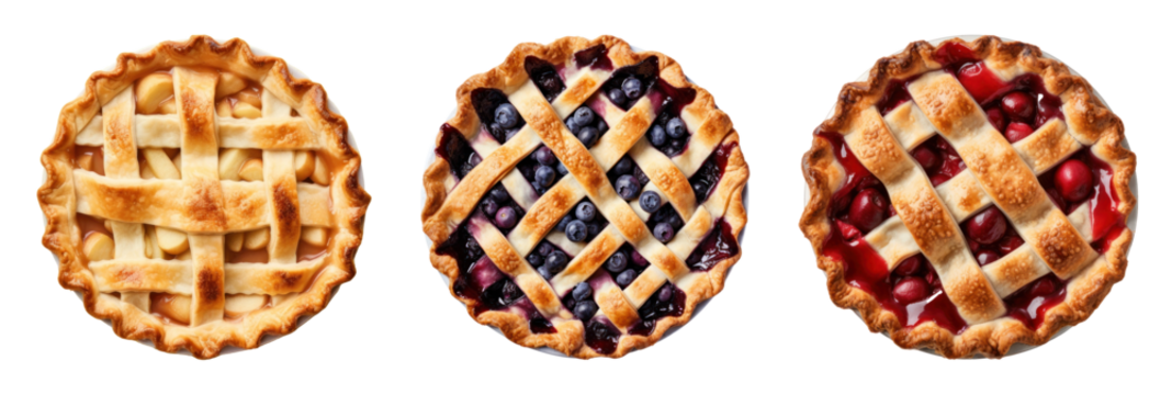 Fruit tart png cut out element set
