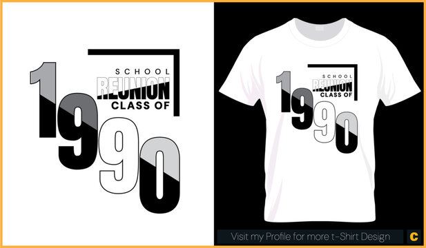 School reunion class of 1990 vector design for tshirt template banner and graphic design