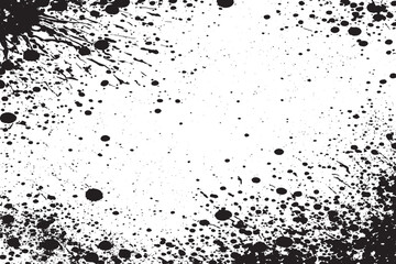 Rough Black Grunge Texture on White Background - Vector Illustration with Dirty Effect