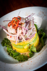 Causa rellena, a typical dish from Peru.