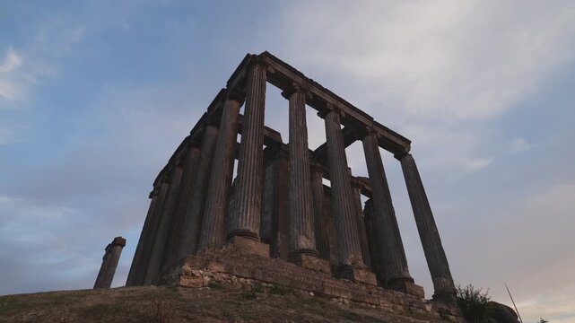 The ruins of the ancient city of Aizanoi with the temple of Zeus. The ancient city of Aizanoi in &Ccedil;avdarhisar. Phrygian valley. Turkey's most touristic cultural travel destinations. Kutahya, Turkey. 4k