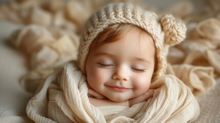 beautiful newborn baby Close-up