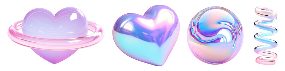 3d hologram and chrome element png cut out element set © Rawpixel.com