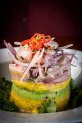 Causa rellena, a typical dish from Peru.