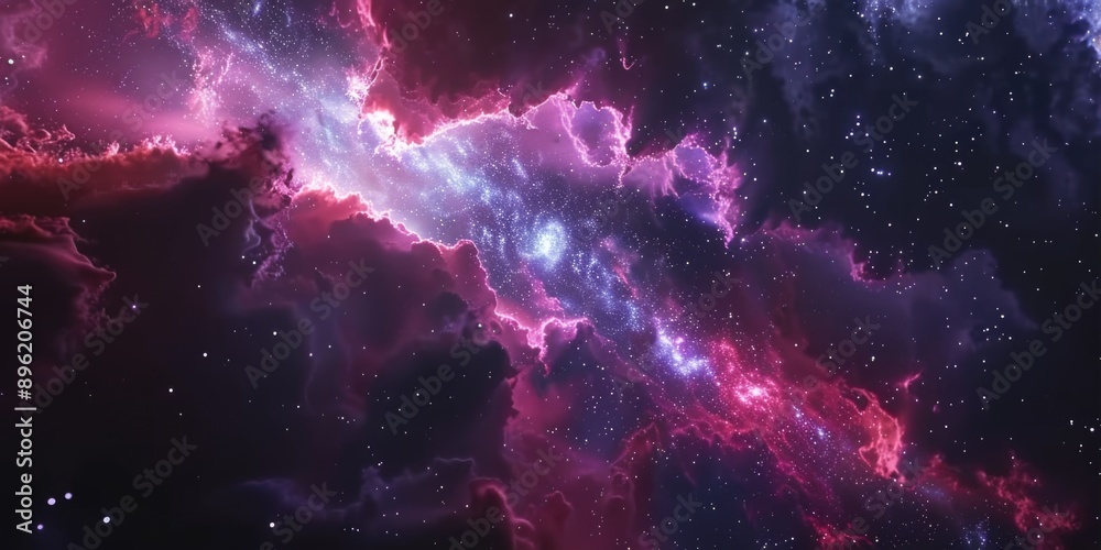 Wall mural a vibrant cosmic scene with a planetary nebula full of stars and gas