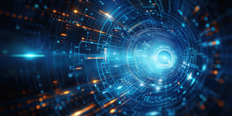 2d illustration Abstract futuristic electronic circuit technology background
