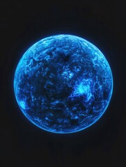 Obraz premium A vibrant blue planet with a starry backdrop, set against the vast expanse of outer space.