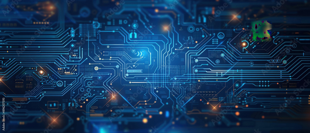 Wall mural abstract circuit board futuristic technology processing background