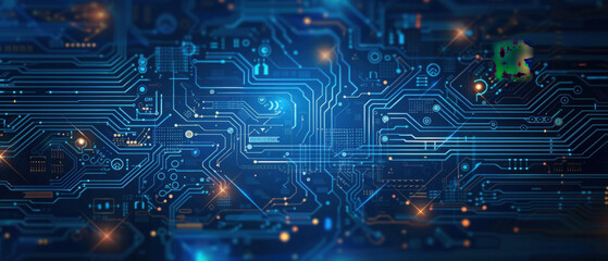 Abstract circuit board futuristic technology processing background
