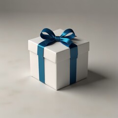 Obraz premium 3D rendering of a beautiful, bright, detailed gift box with ribbon gift wrapping on a white background 