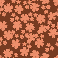 Seamless textured spring summer floral pattern background