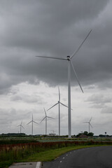 Wind turbines for electric power production in the Netherlands 