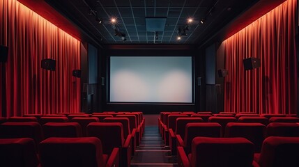 Fototapeta premium Empty modern cinema. Created with Generative AI