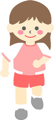 체육복 달리기 어린이 일러스트
