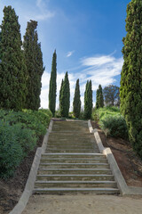 Stairs, in the Parque de la Cornisa of Cartagena, Spain