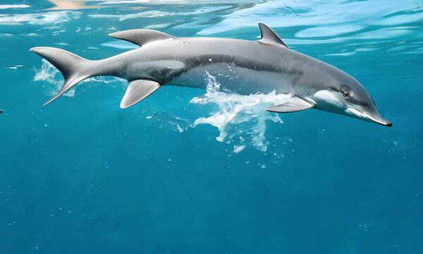 A dolphin jumping out of the water. 4K Video