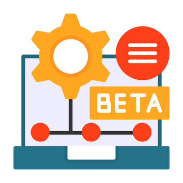 Beta Version Flat Icon &ndash; Software Release & Testing Symbol