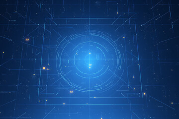 Obraz premium A binary background with dark blue and touches of neon highlights creating a technological and futuristic aesthetic