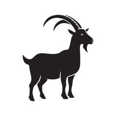 Goat silhouette vector illustration template