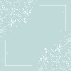 Cute kawaii pastel floral frame border background