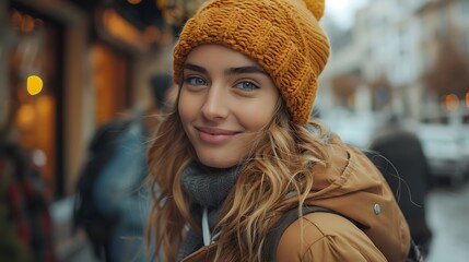 A realistic photograph, 8K resolution, shot on professional DSLR camera, tack-sharp focus, exquisite detail, high dynamic range, A lively photo of friends walking together at a cafe, smiling 