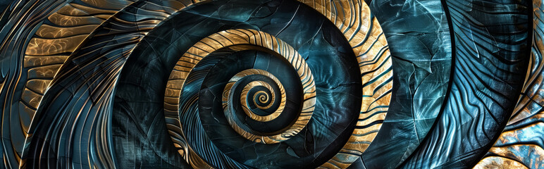 Fototapeta premium Maori koru abalone background with spiral swirl. 