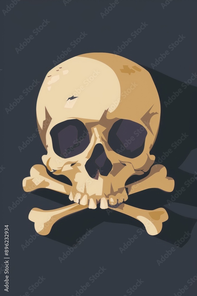 Poster A skull with crossbones symbol on a dark, ominous background