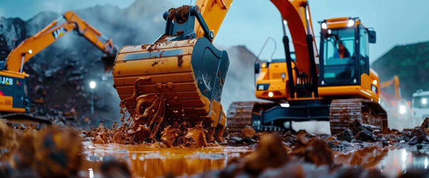 A Jcb Digger, Showcasing Power And Efficiency