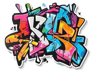 Stylish Streetwear Graffiti Sticker Design for Modern Fashion and Youth Culture