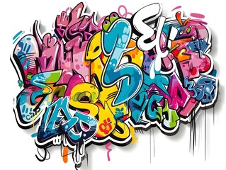 Obraz premium Stylish Streetwear Graffiti Sticker Design for Shirt or Wall Art