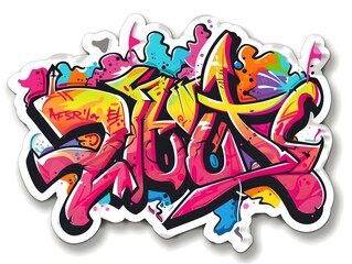 Obraz premium Stylish Streetwear Graffiti Sticker Design for Shirt or Wall Decor