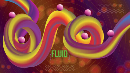 Creative poster design with 3d Fluid colorful gradient textured style background design Template.
