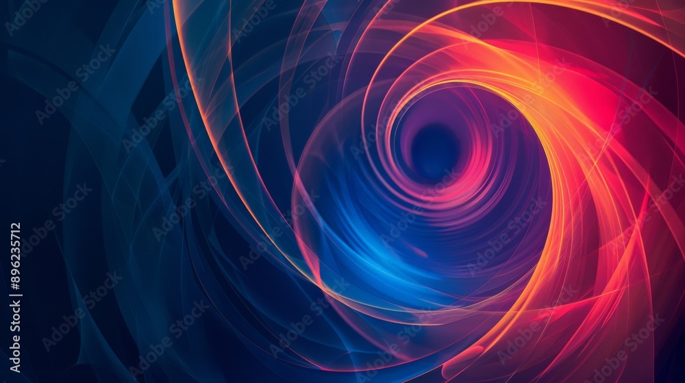 Poster Abstract swirling patterns with vibrant colors and light effects, symbolizing digital technology and innovation. Ideal for futuristic and AI concepts.