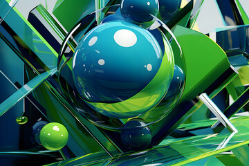 Fototapeta premium Abstract 3D Shapes background illustration