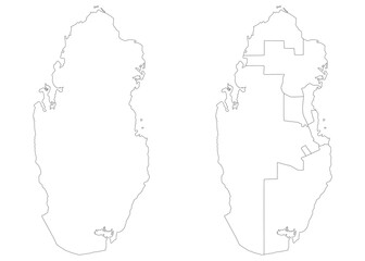 Qatar map. Map of Qatar in white set