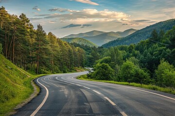 Fototapeta premium A serpentine path amidst trees