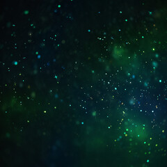 Naklejka premium a blurry image of a green and blue background with small stars. Colorful stars background. Green and orange colored stars