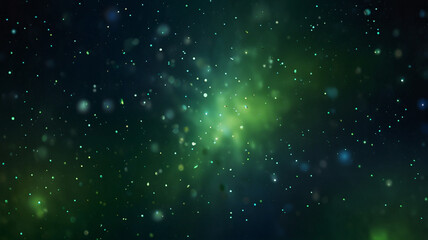 Obraz premium a blurry image of a green and blue background with small stars. Colorful stars background. Green and orange colored stars