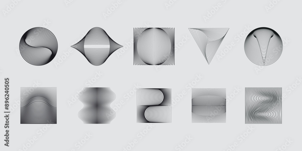 Poster vector abstract shapes collection made with minimalist geometric forms and graphics elements for pos