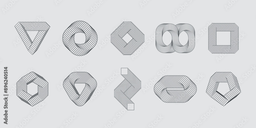 Poster vector abstract shapes collection made with minimalist geometric forms and graphics elements for pos