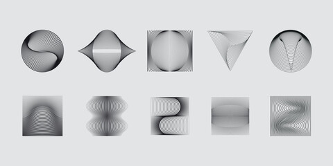 Vector abstract shapes collection made with minimalist geometric forms and graphics elements for poster, cover, art, presentation, prints, fabric, wallpaper and etc.