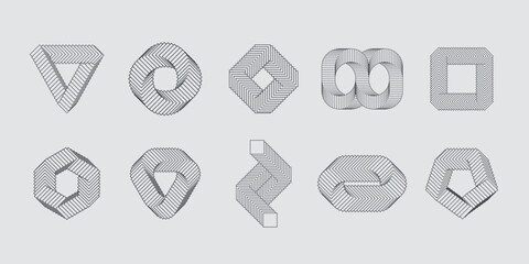 Vector abstract shapes collection made with minimalist geometric forms and graphics elements for poster, cover, art, presentation, prints, fabric, wallpaper and etc.