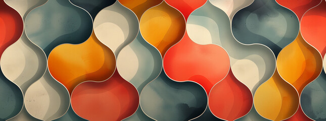 Illustration inspired by 1960s wallpaper_6.  Aspect ratio 65_24