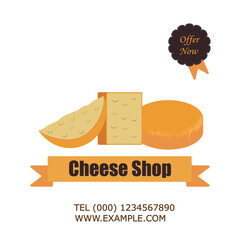 Cheese heads and text on an isolated background