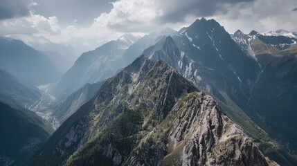 Fototapeta premium Nature celebration: mountain day, a tribute to beauty and significance of mountains, encouraging outdoor activities, conservation efforts, and appreciation of mountainous landscapes and ecosystems.
