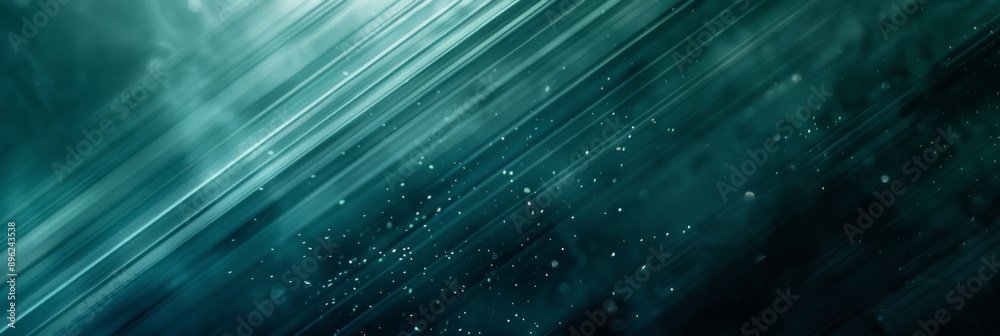 Poster a dark teal background with diagonal light teal lines and a gradient of light to dark. tiny white sp