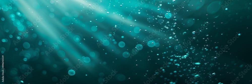 Poster a soft, gradient background with diagonal teal lines and light rays, creating a blurred and dreamy e